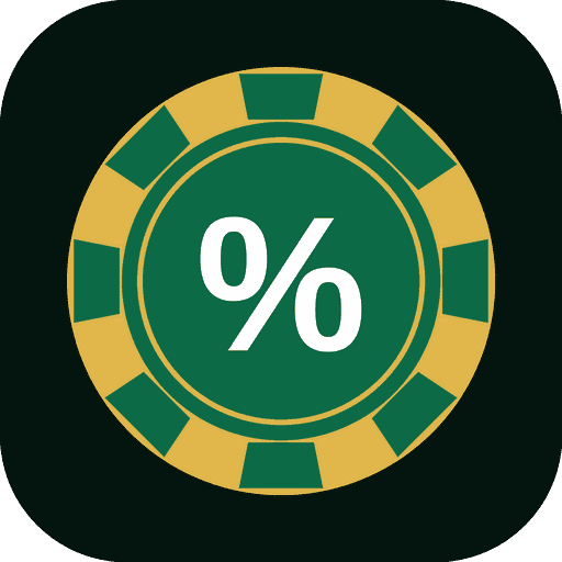 House Edge Calculator logo: gold casino chip with percent sign